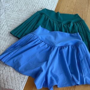 Aerie Green and Blue Skater Skirt Duo